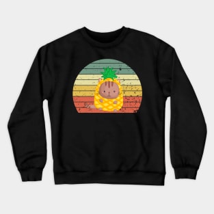 Vintage Pineapple and Cat Lover Crewneck Sweatshirt